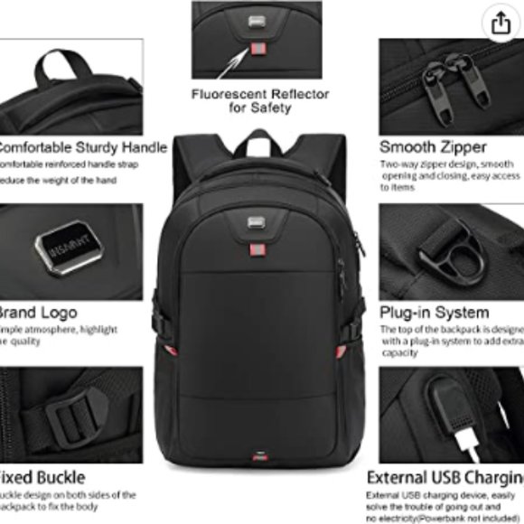 Laptop Backpack 15.6 Inch Water Resistant Backpacks Durable College Travel Daypa